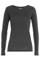 Majestic Majestic Long Sleeved Cotton Top With Cashmere - White