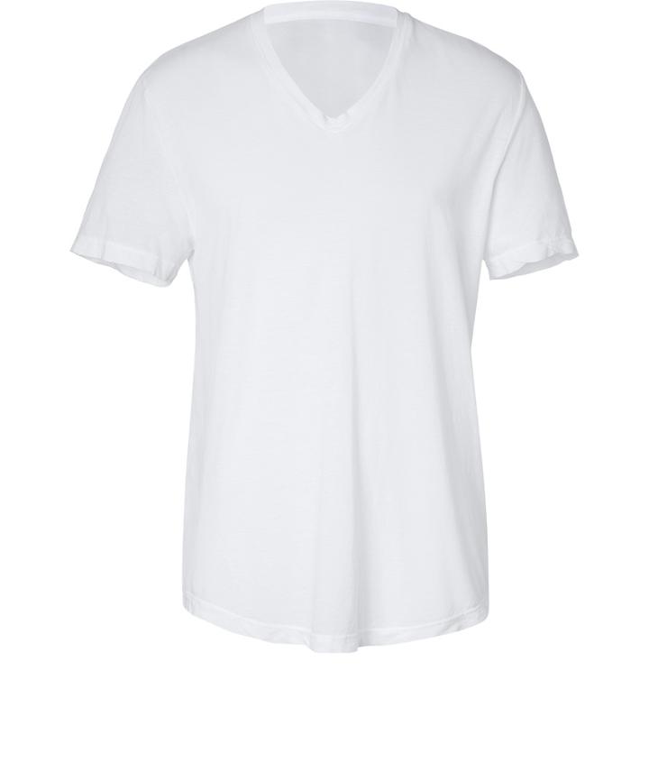 James Perse White Short Sleeve V-neck Cotton T-shirt