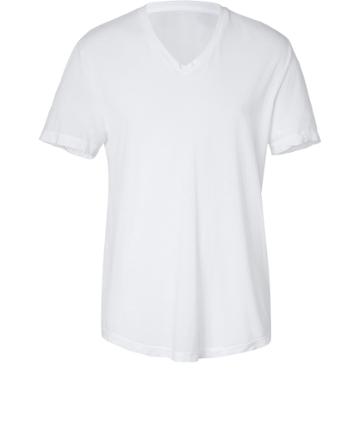 James Perse White Short Sleeve V-neck Cotton T-shirt