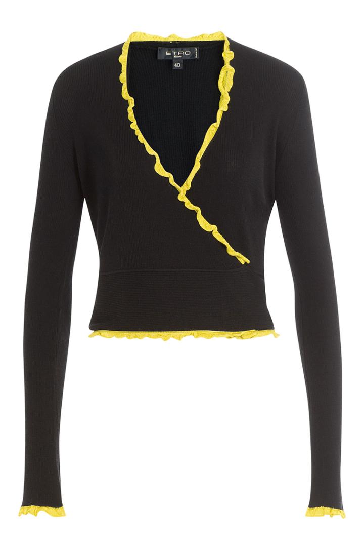 Etro Etro Wool Wrap Cardigan - Black