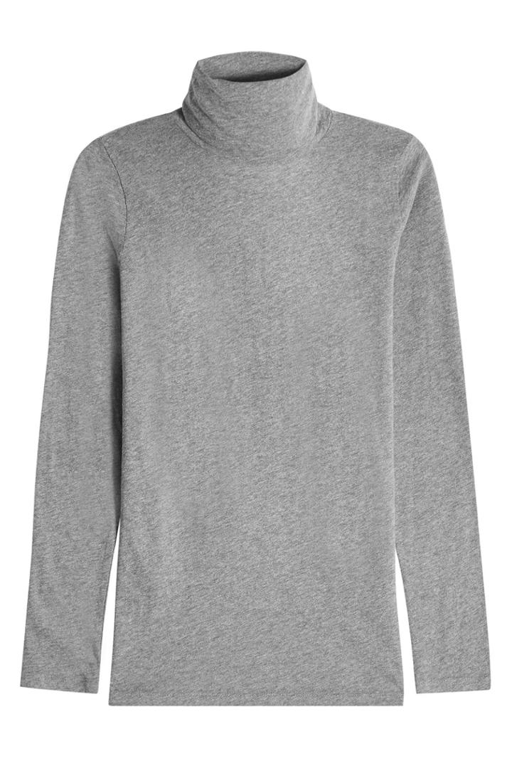 Majestic Majestic Cotton Turtleneck Top With Cashmere