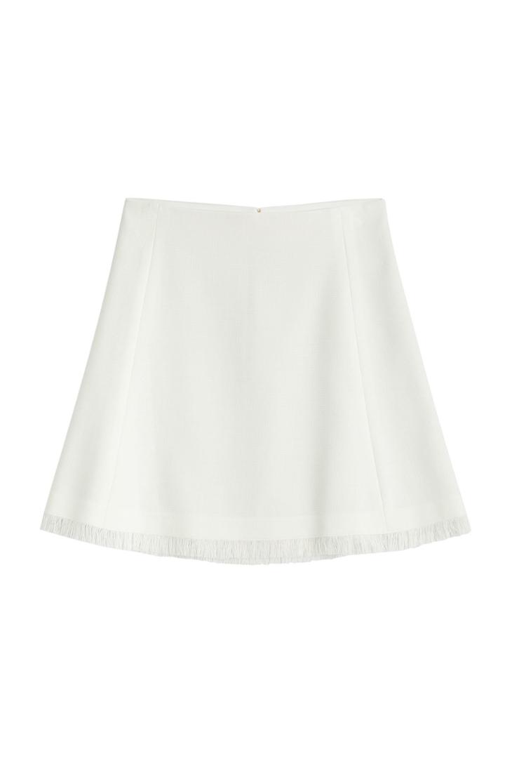 Chloé Chloé Wool Blend Skirt With Fringe