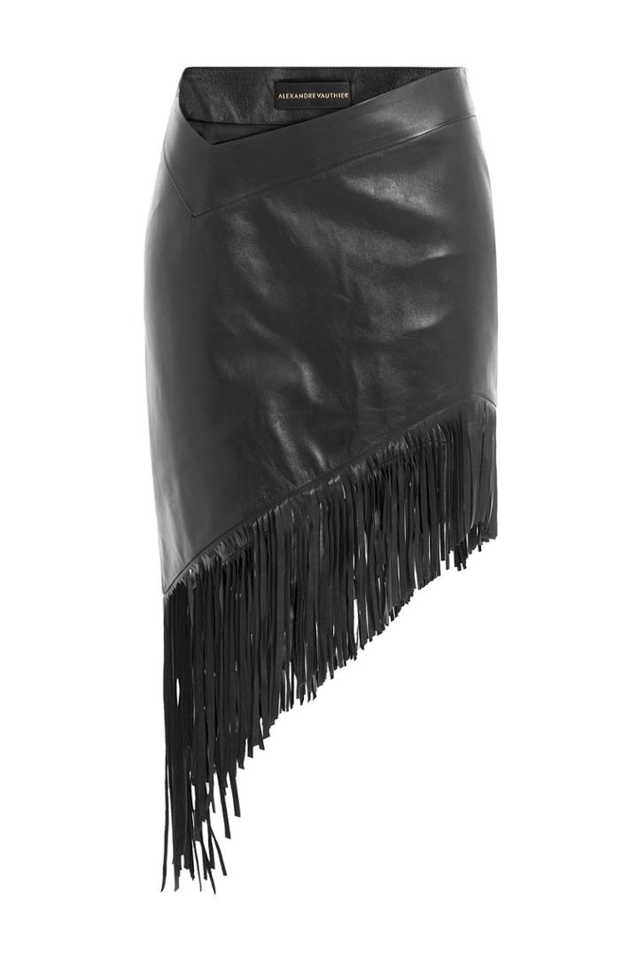 Alexandre Vauthier Alexandre Vauthier Asymmetric Fringed Leather Skirt