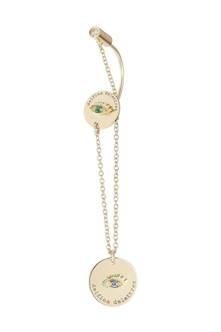 Delfina Delettrez Delfina Delettrez 18kt Gold Earring With Emerald And Sapphire
