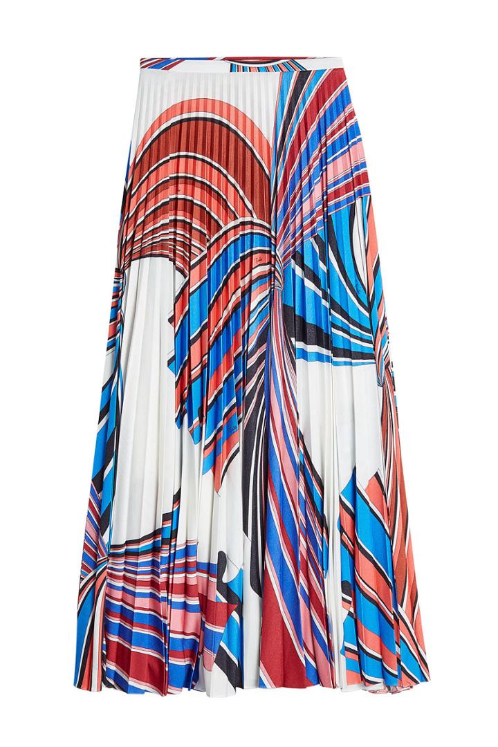 Emilio Pucci Emilio Pucci Pleated Print Skirt - White