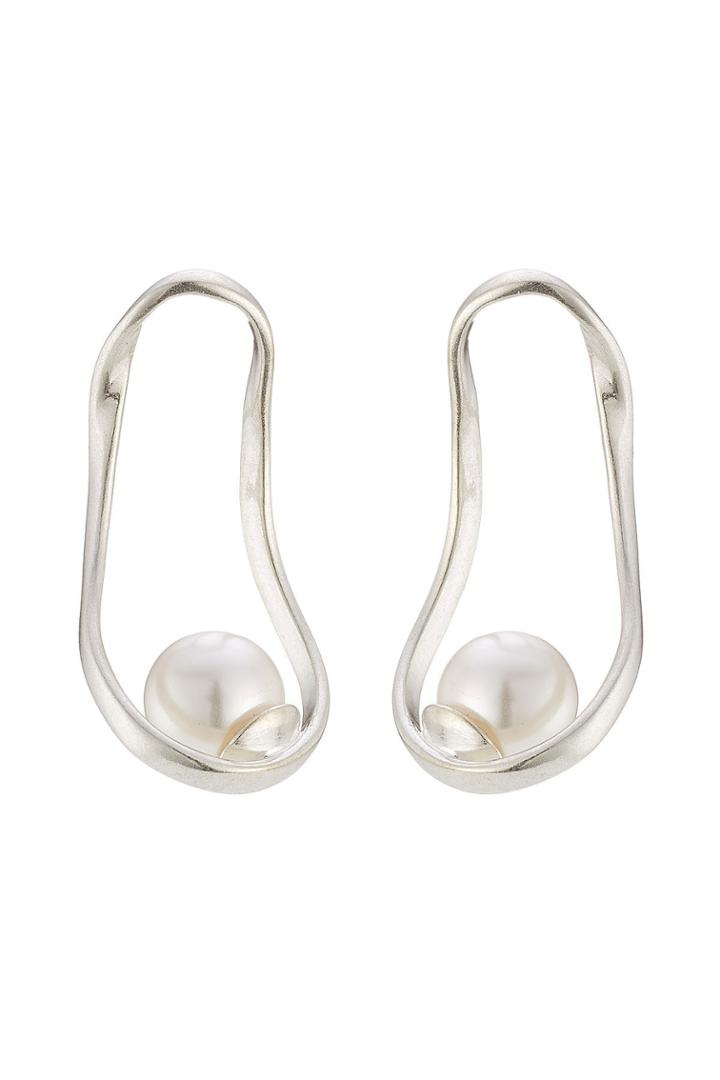 Maison Margiela Maison Margiela Silver Earrings With Pearls - None