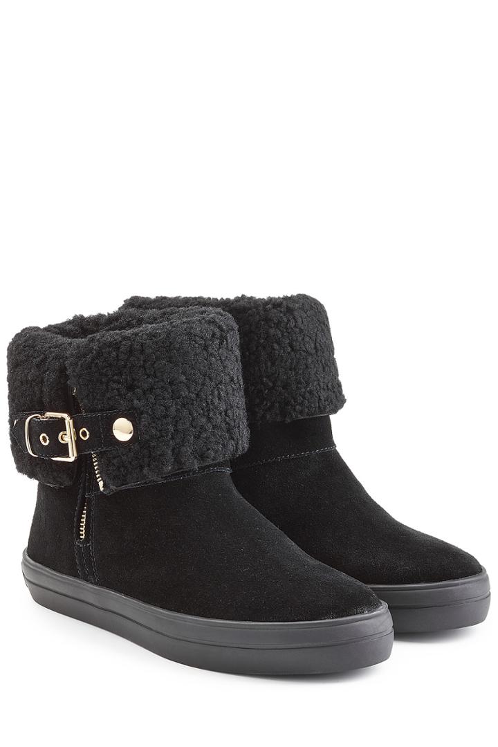 Burberry Shoes & Accessories Burberry Shoes & Accessories Suede Boots With Sheepskin Lining - Black