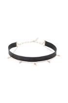 Diane Kordas Diane Kordas Leather Choker With 18kt Rose Gold And White Diamonds