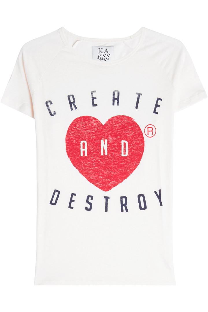 Zoe Karssen Zoe Karssen Printed Cotton T-shirt With Linen