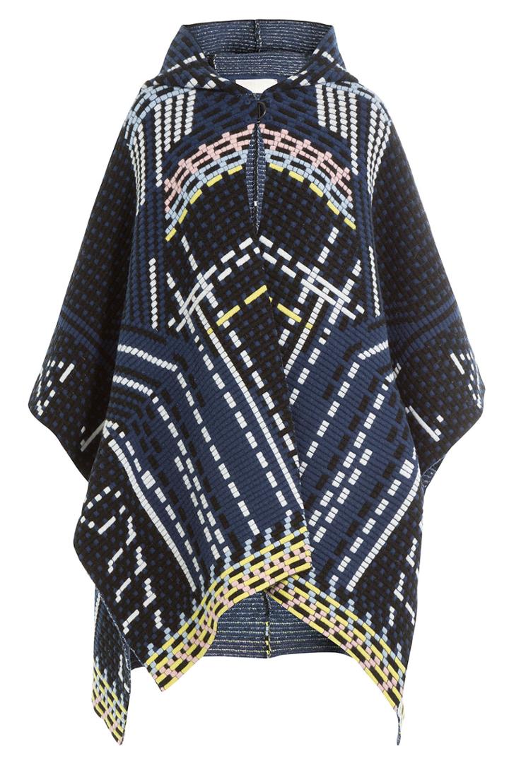 Peter Pilotto Peter Pilotto Wool Blend Cape With Angora - Blue