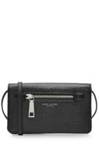 Marc Jacobs Marc Jacobs Gotham City Leather Wallet With Shoulder Strap - Black