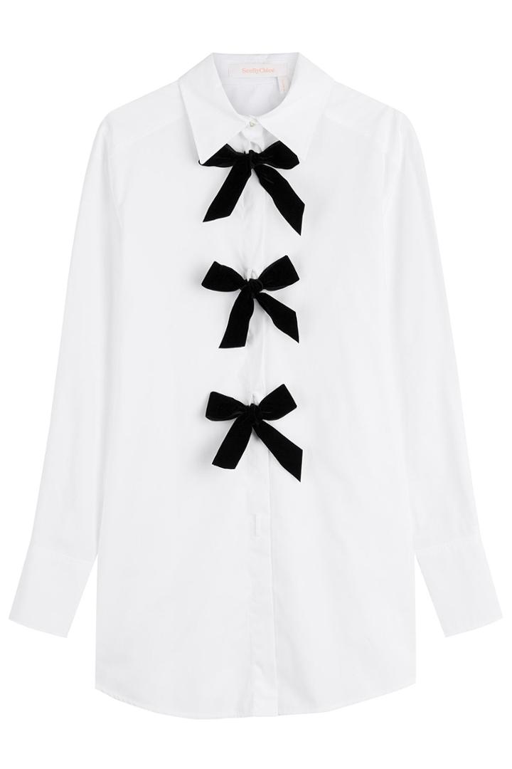 See By Chloé See By Chloé Cotton Shirt With Bows - White