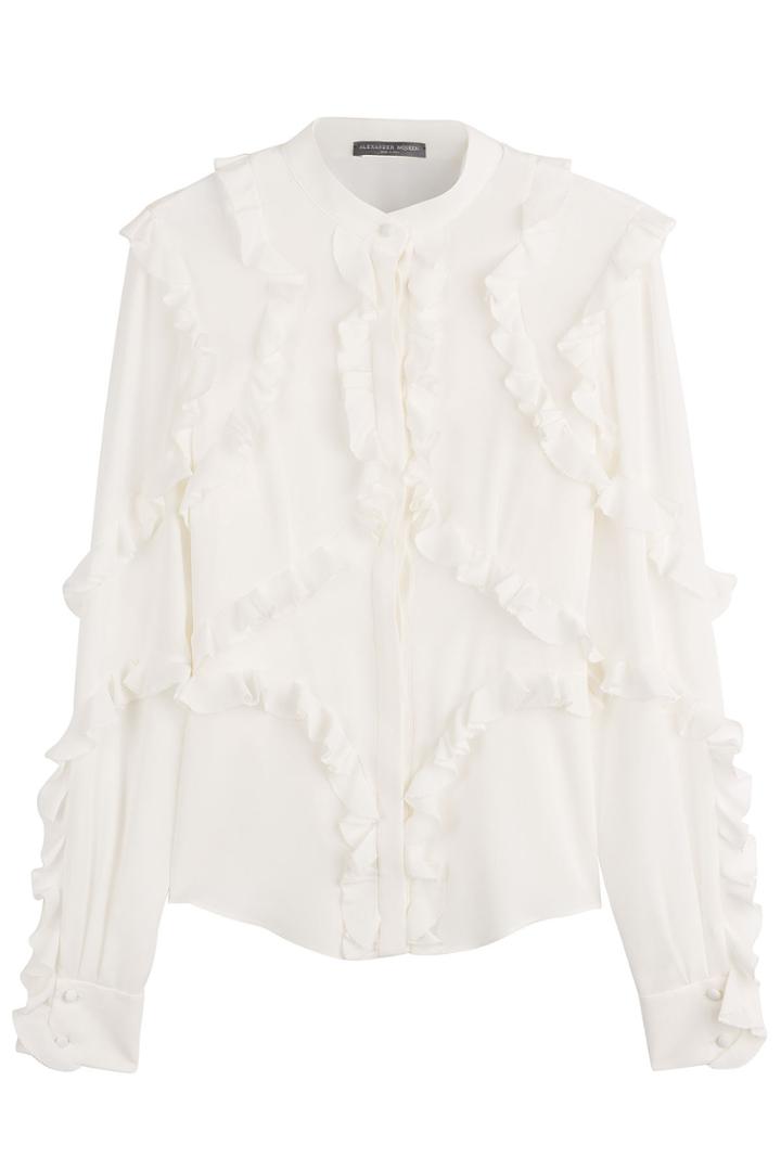 Alexander Mcqueen Alexander Mcqueen Silk Blouse With Ruffle Trim