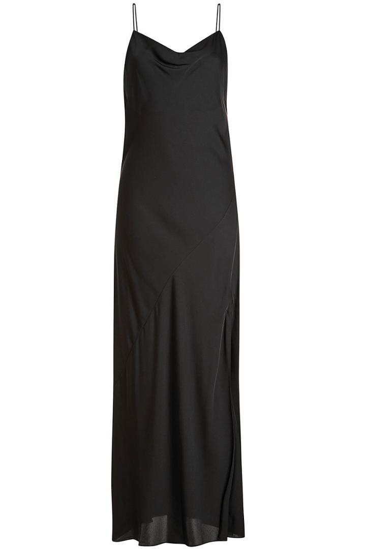 Theory Theory Draped Back Silk Maxi Dress