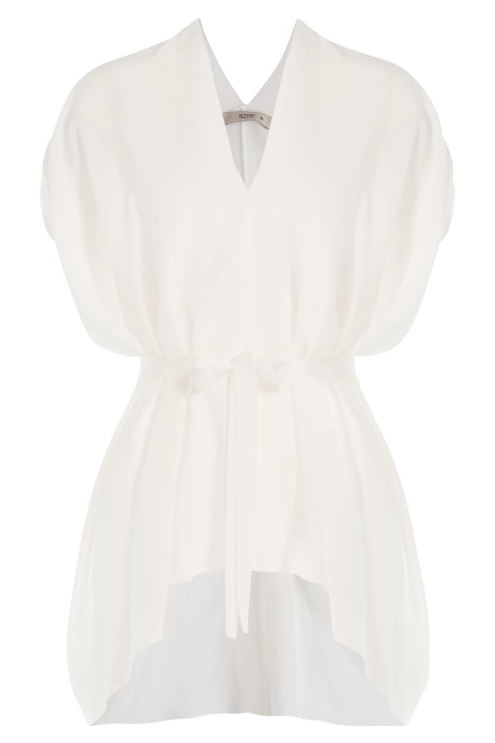 Etro Etro Silk Top With Asymmetric Hemline - None