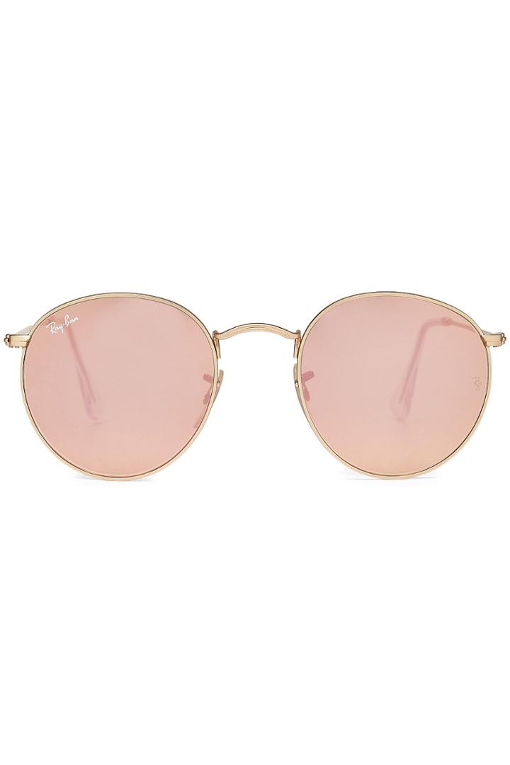 Ray-ban Ray-ban Rb3447 Round Metal Flash Sunglasses - Rose