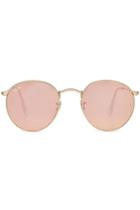 Ray-ban Ray-ban Rb3447 Round Metal Flash Sunglasses - Rose