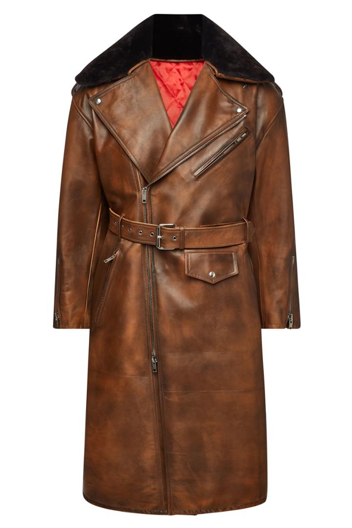 Calvin Klein 205w39nyc Calvin Klein 205w39nyc Leather Coat With Shearling Collar