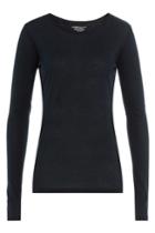 Majestic Majestic Long Sleeved Cotton Top With Cashmere - Blue