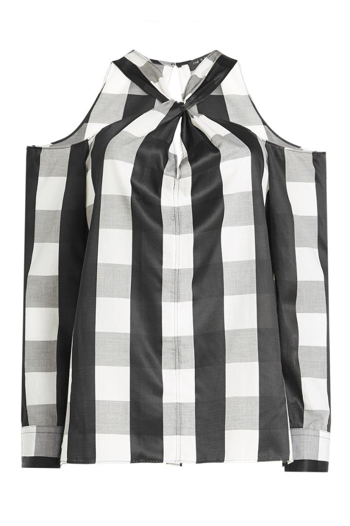Rag & Bone Rag & Bone Collingwood Gingham Cold Shoulder Blouse