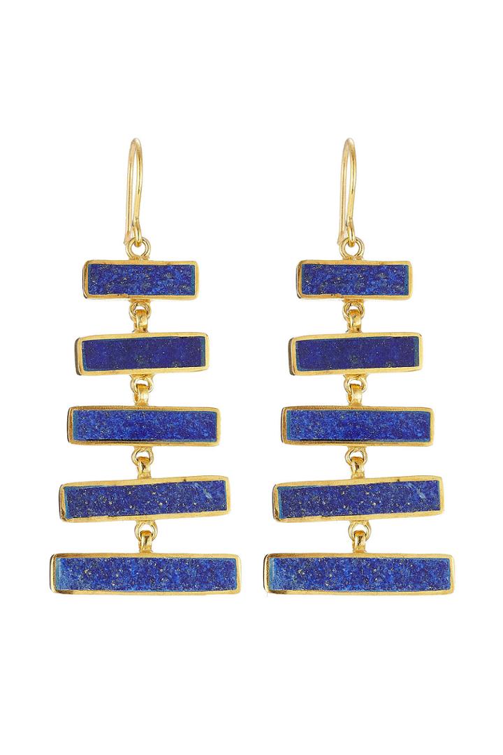 Pippa Small Pippa Small Gold Plated Silver Earrings With Lapis