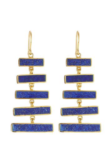 Pippa Small Pippa Small Gold Plated Silver Earrings With Lapis