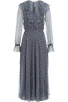 Philosophy Di Lorenzo Serafini Philosophy Di Lorenzo Serafini Printed Silk Chiffon Midi Dress - Blue
