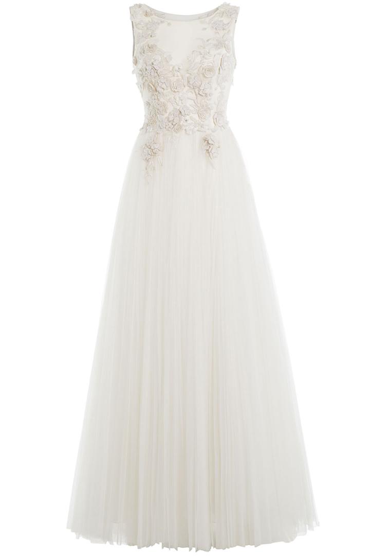Alberta Ferretti Alberta Ferretti Embellished Floor-length Gown - White