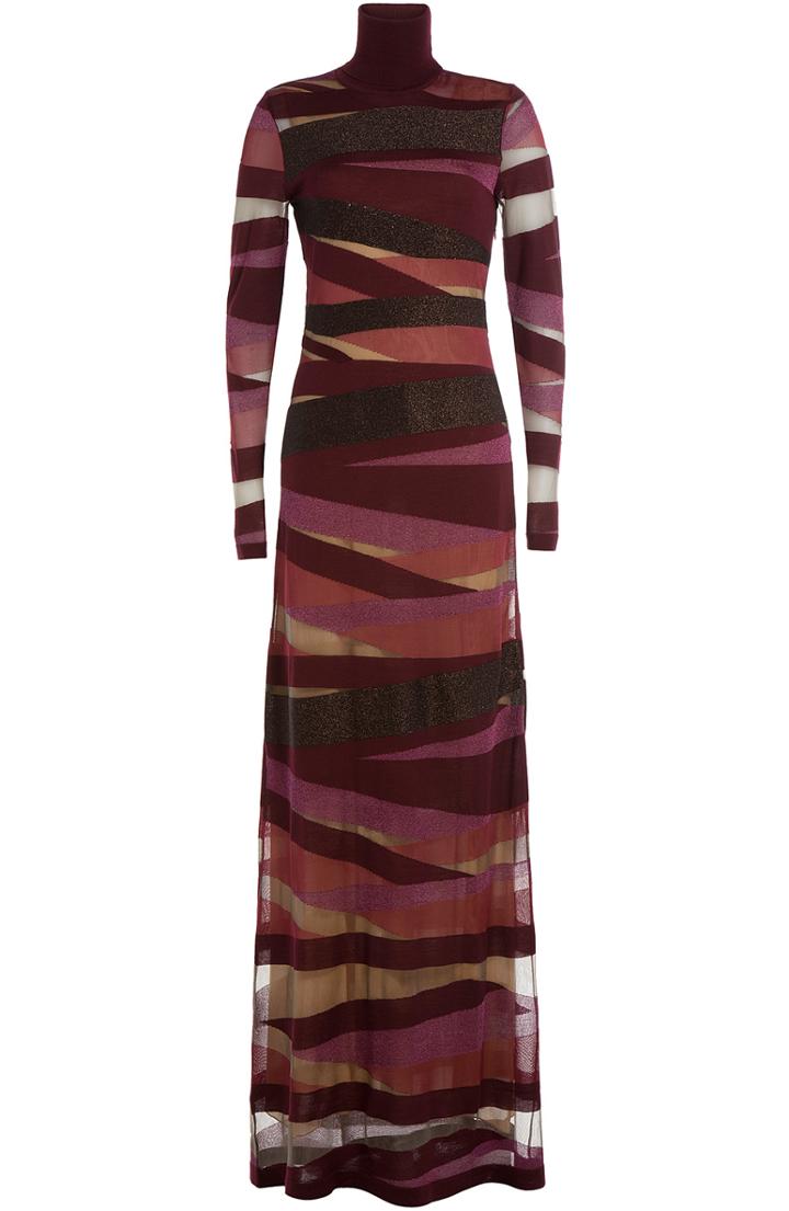 Emilio Pucci Turtleneck Maxi Dress With Virgin Wool