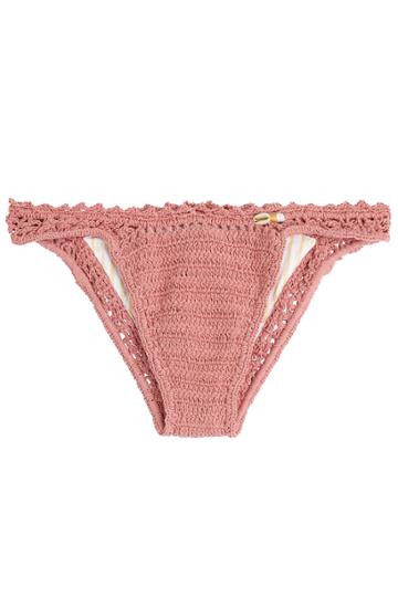 She Made Me She Made Me Crochet Bikini Bottoms - Pink