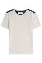 Maison Margiela Maison Margiela Waffle Knit T-shirt With Leather Paneling - Multicolored
