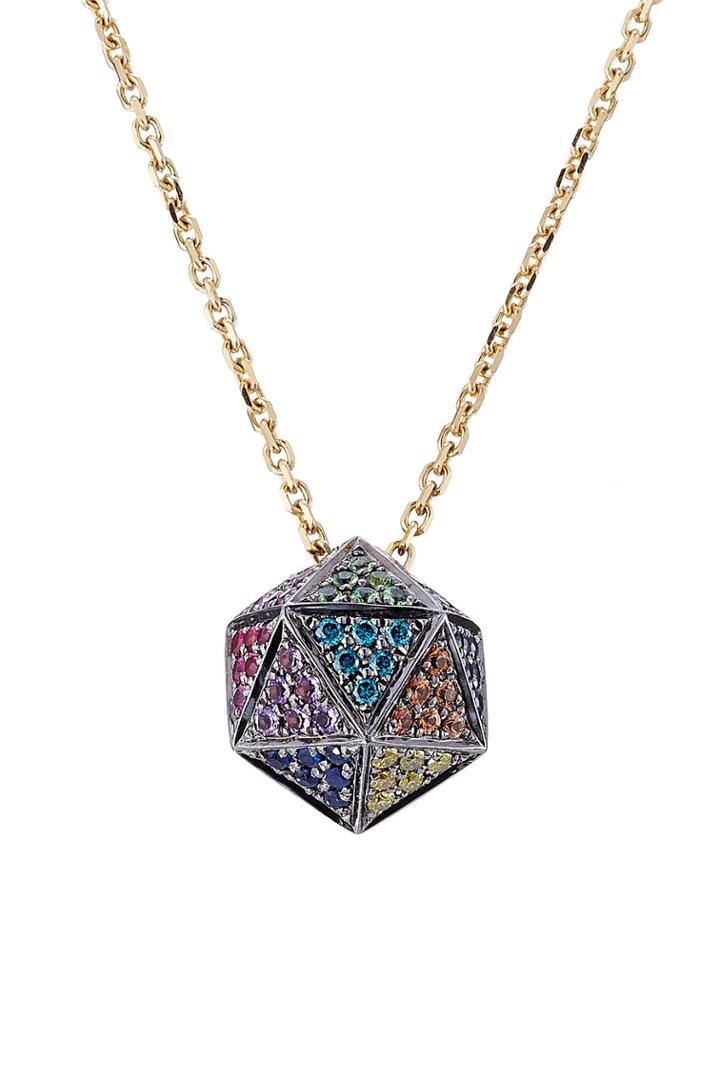Noor Fares Noor Fares 18kt Icosagon Pendant Necklace With Diamonds