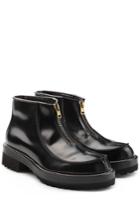 Marni Marni Glossy Leather Zip Front Boots - Black