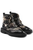 Burberry Burberry Studded Leather Brogue Ankle Boots
