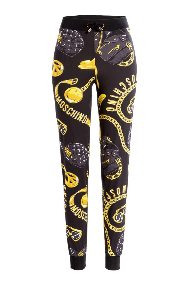 Moschino Moschino Stretch Cotton Printed Sweatpants - Black