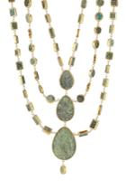 Pippa Small Pippa Small Gold Plated Silver Necklace With Chrysocolla Stones