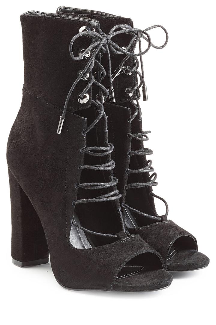 Kendall+kylie Kendall+kylie Suede Open Toe Ankle Boots