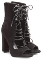 Kendall+kylie Kendall+kylie Suede Open Toe Ankle Boots