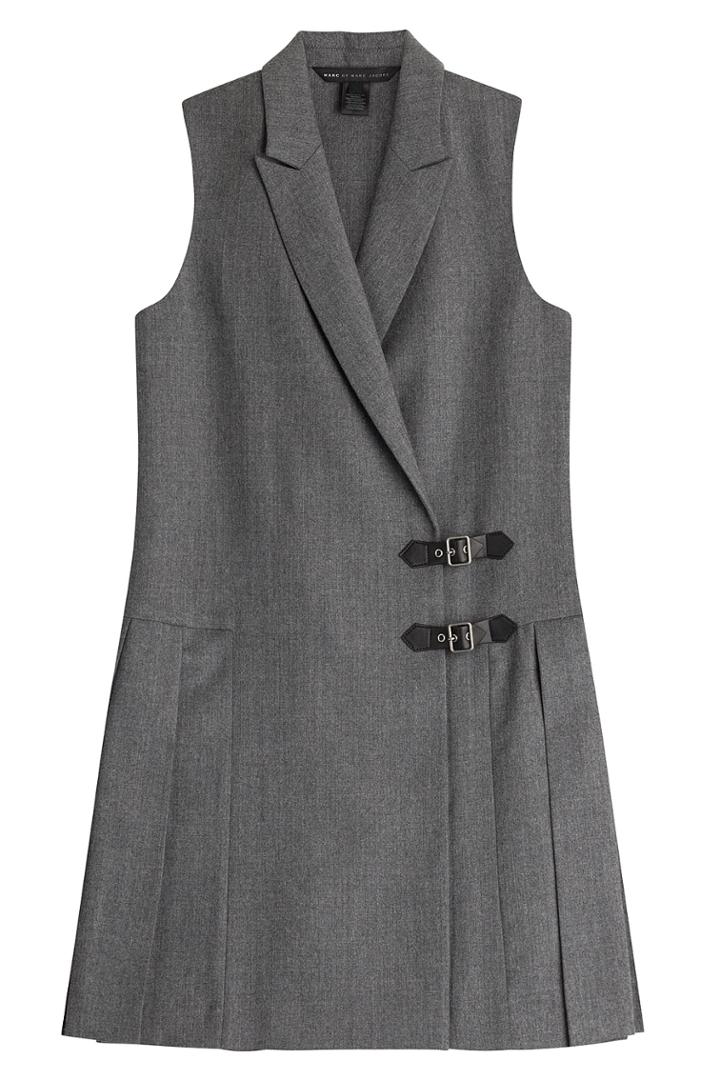 Marc By Marc Jacobs Marc By Marc Jacobs Pleated Wool Mini Dress - Grey