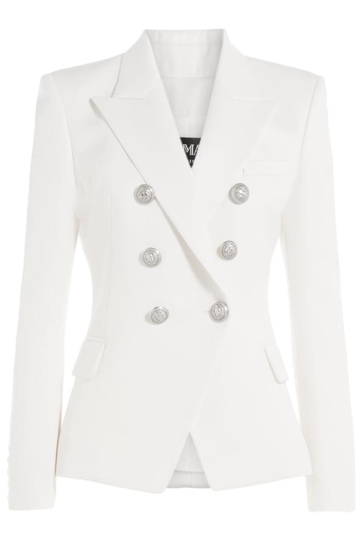Balmain Balmain Wool Blazer With Embossed Buttons - White