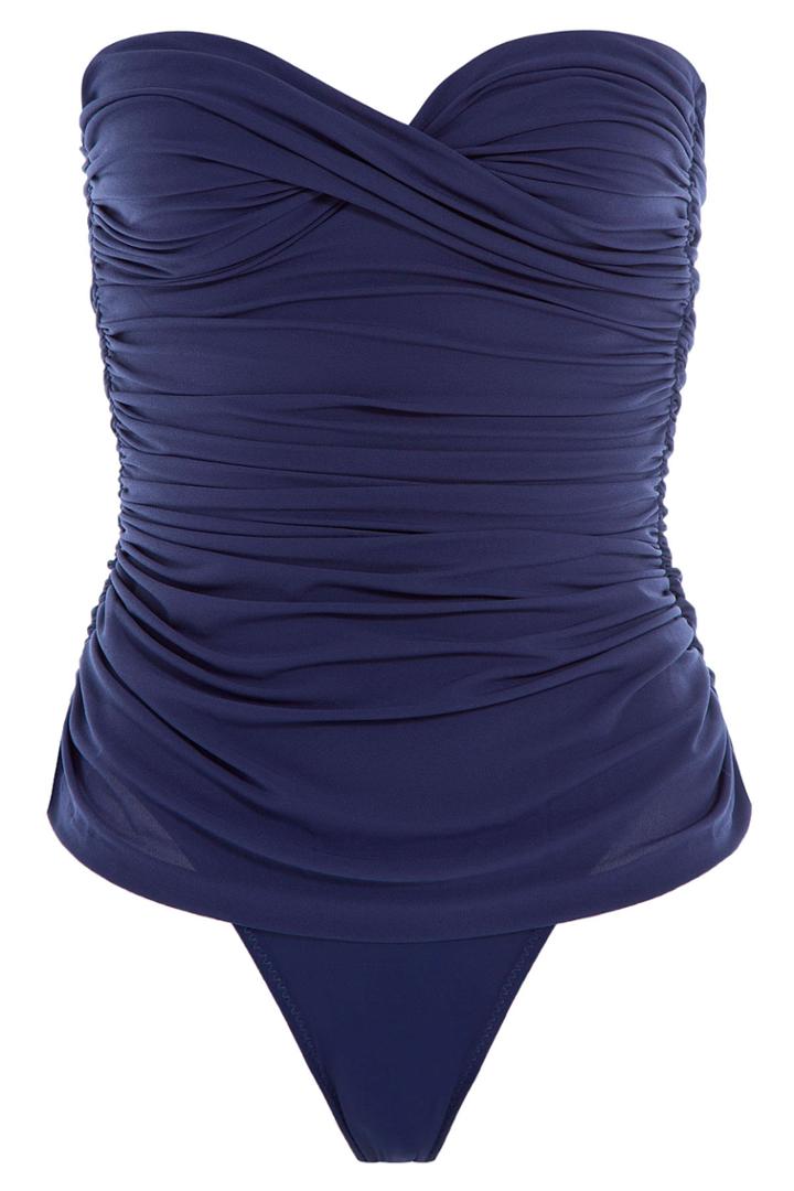 Norma Kamali Norma Kamali High Leg Walter Mio Swimsuit - Blue