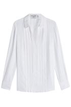 Frame Denim Frame Denim Pleated Silk Blouse - White