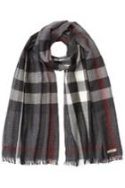Burberry Shoes & Accessories Burberry Shoes & Accessories Wool-cashmere Check Print Scarf - Grey