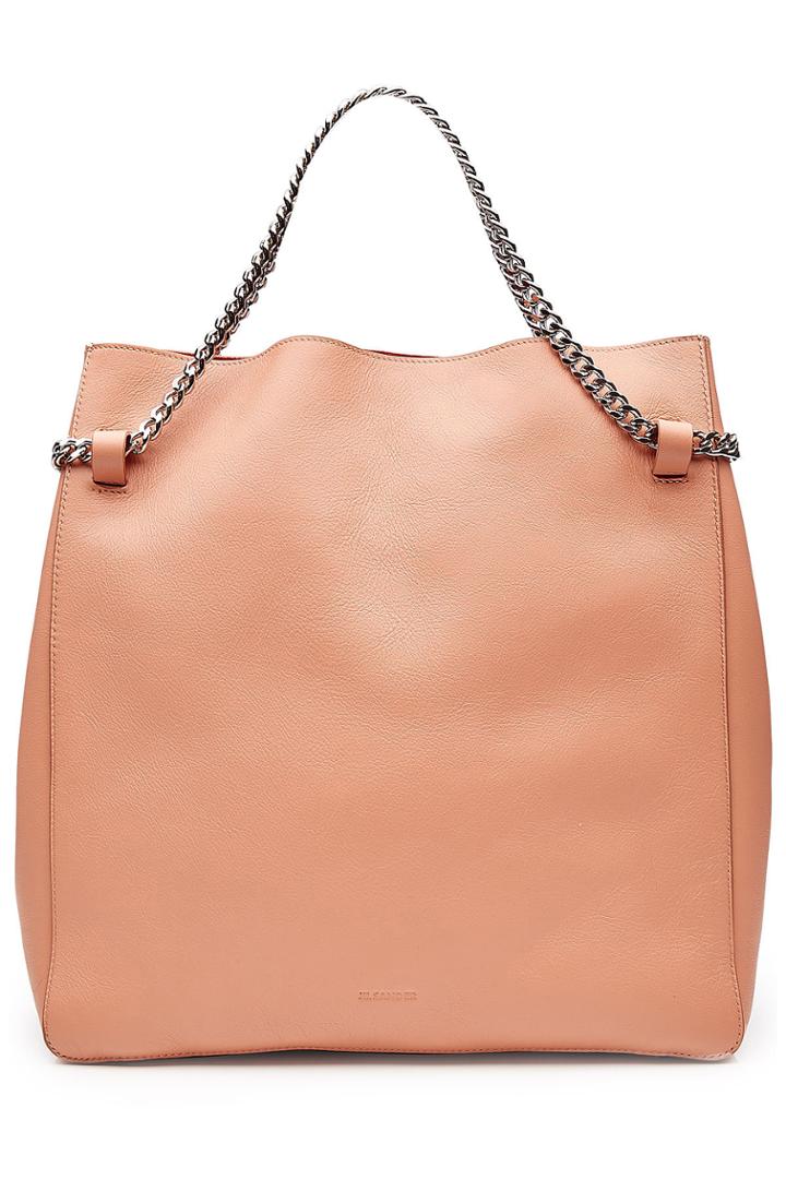 Jil Sander Jil Sander Leather Tote With Chain Straps - Magenta