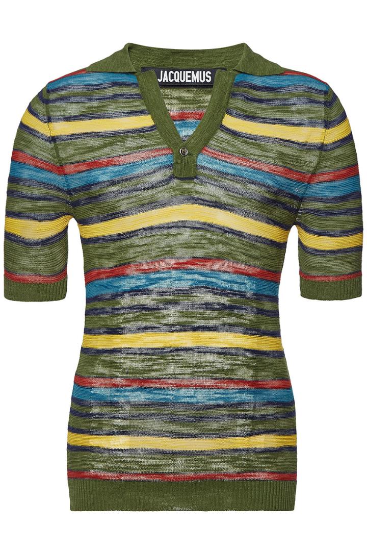 Jacquemus Jacquemus Le Polo Rayé Striped Cotton Polo T-shirt