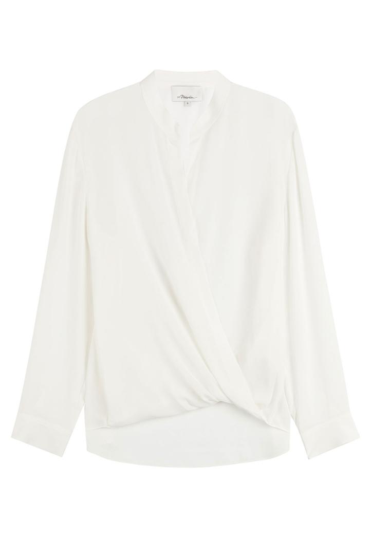3.1 Phillip Lim 3.1 Phillip Lim Draped Silk Blouse - White