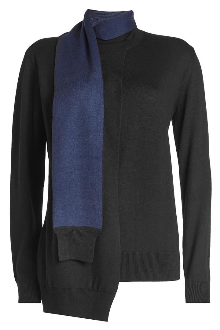 Victoria, Victoria Beckham Victoria, Victoria Beckham Wrap Neck Wool Pullover