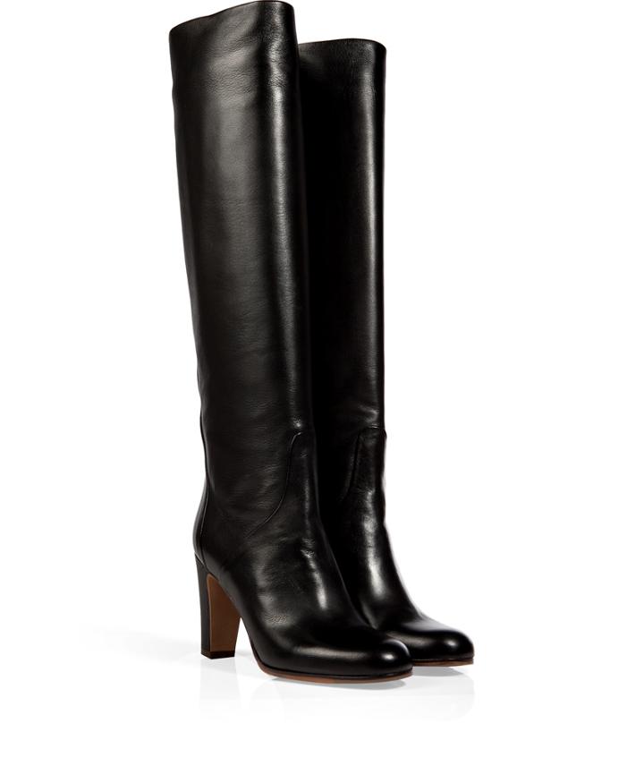Lautre Chose Smooth Leather Tall Boots In Black
