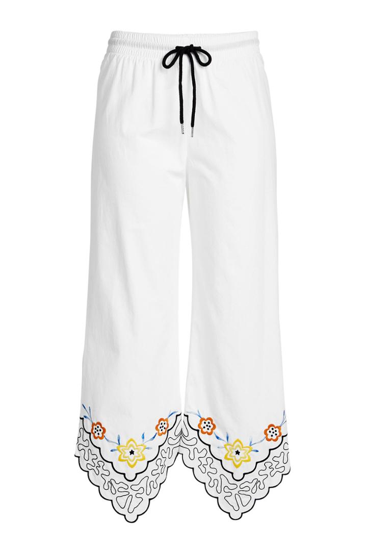 See By Chloé See By Chloé Cropped Cotton Pants With Embroidery