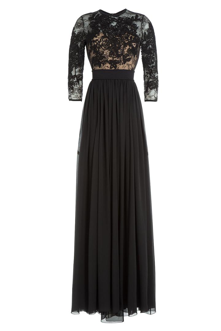 Elie Saab Elie Saab Lace Top Evening Gown - Black
